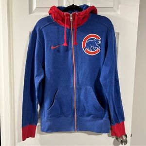 Women’s Nike Blue and Red Chicago Cubs Zip Up Hoodie